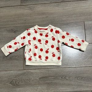 $3 with bundle! Cat and Jack Beige French Terry Apple Print Sweatshirt 6-9 mo